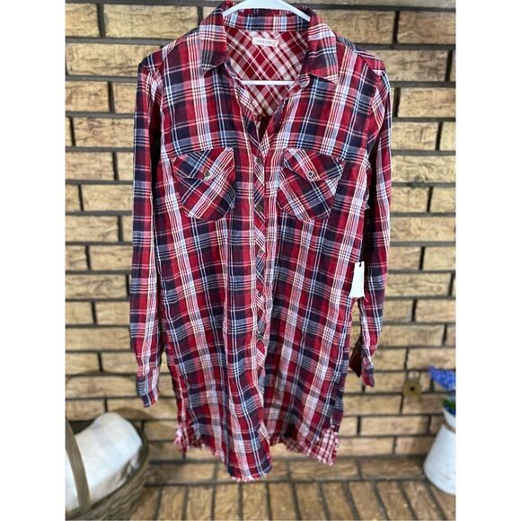 Nwt Sneak Peek‎ Plaid Shirt Dress - Picture 1 of 7